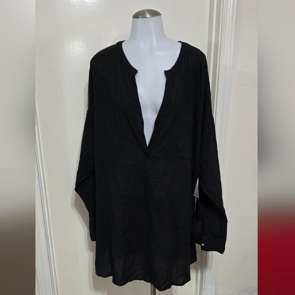 O'Neill Black V-Neck Women's Cover-up - Picture 2 of 7